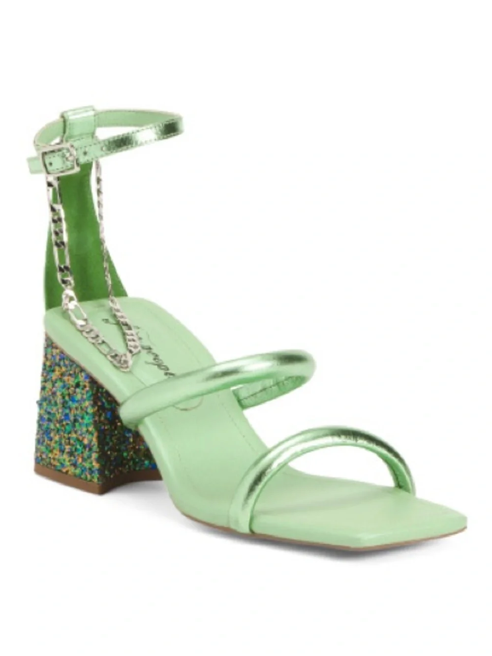 FREE PEOPLE Leather Parker Chain Heeled Sandals